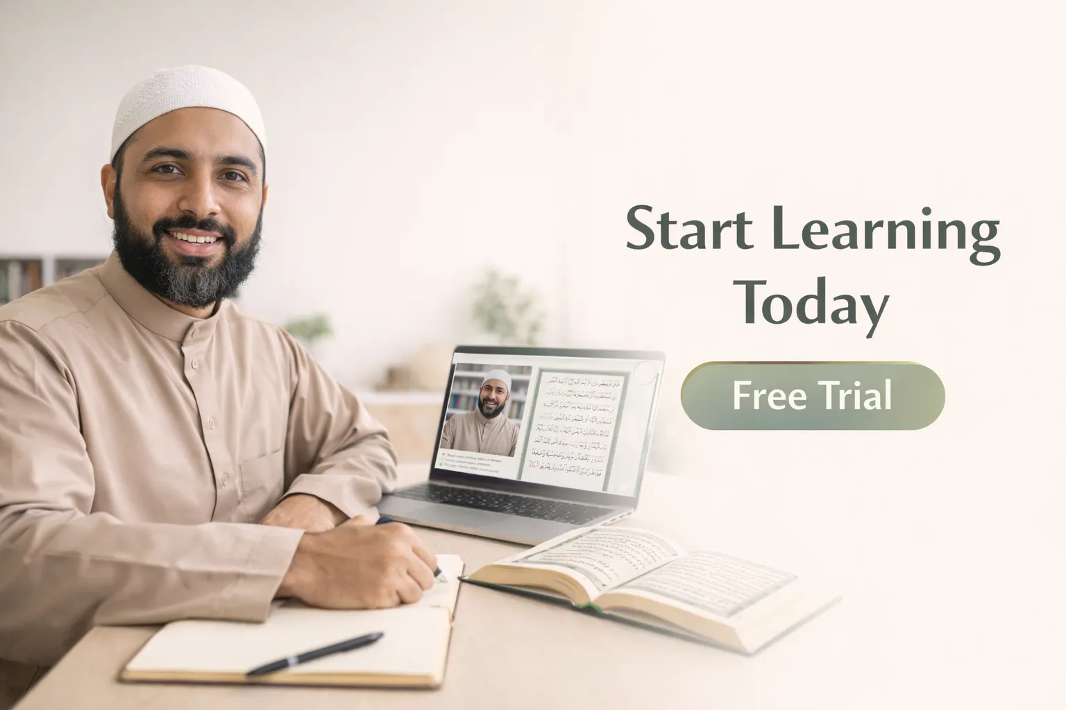 Begin your qiraat course online journey with Quran Book Academy free trial lesson