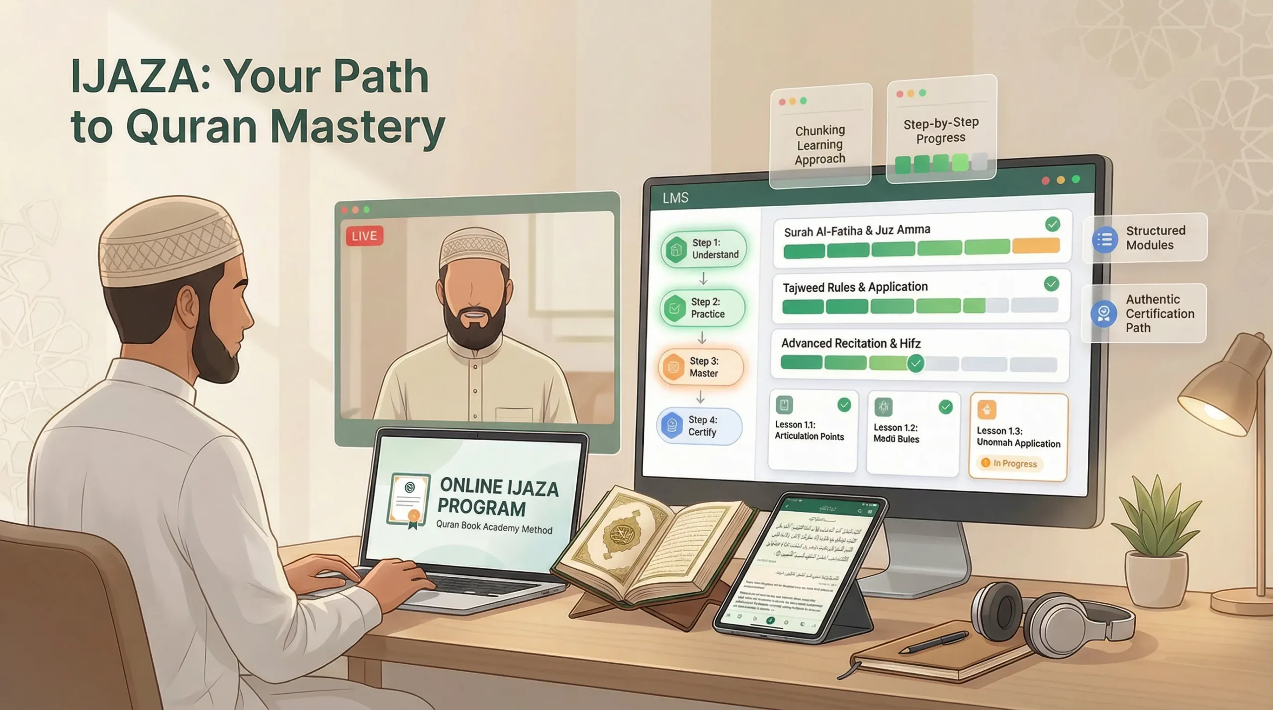 Ijaza in Quran online learning with Quran Book Academy method
