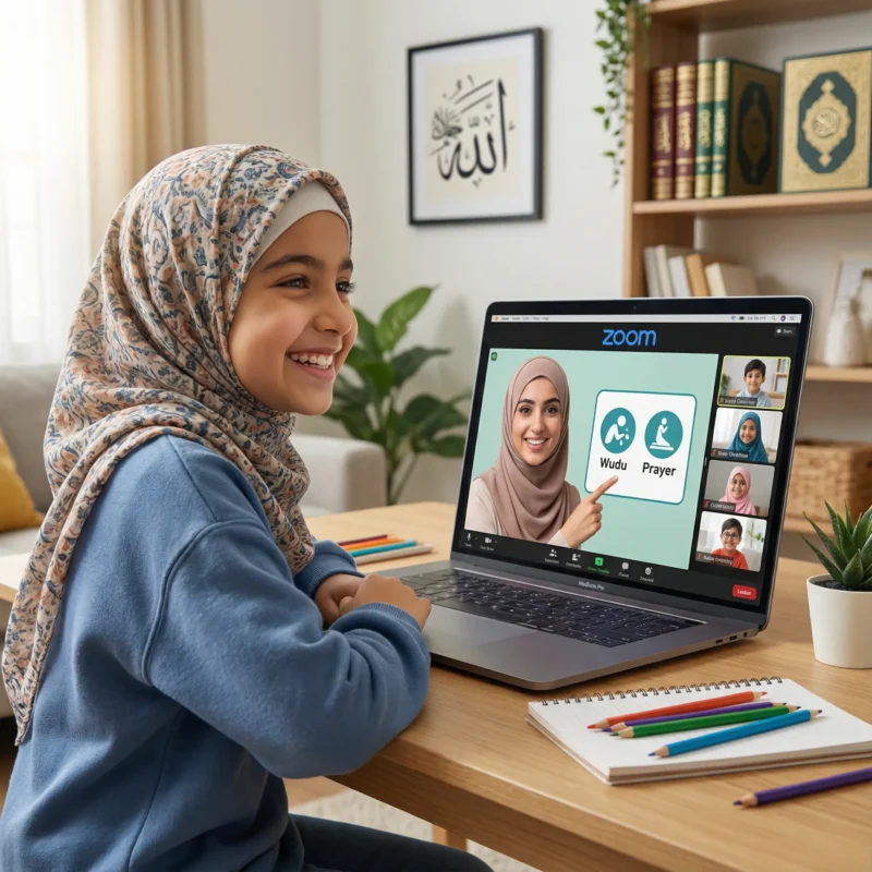 Live Zoom Quran class at online Islamic school Quran Book Academy