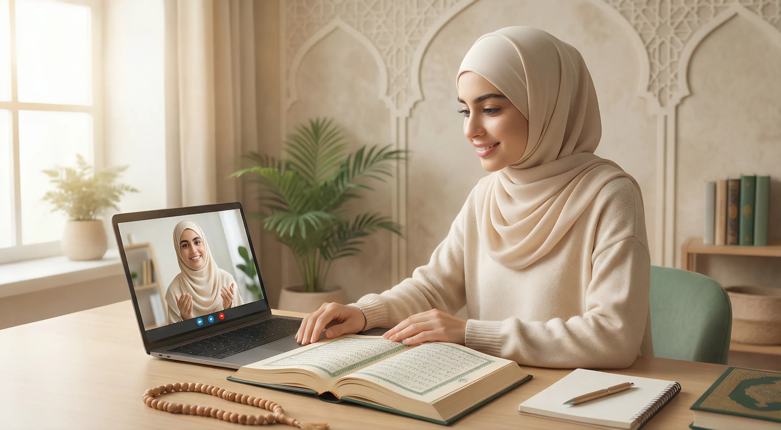 Juz Amma course online - Student learning Quran with teacher via Zoom