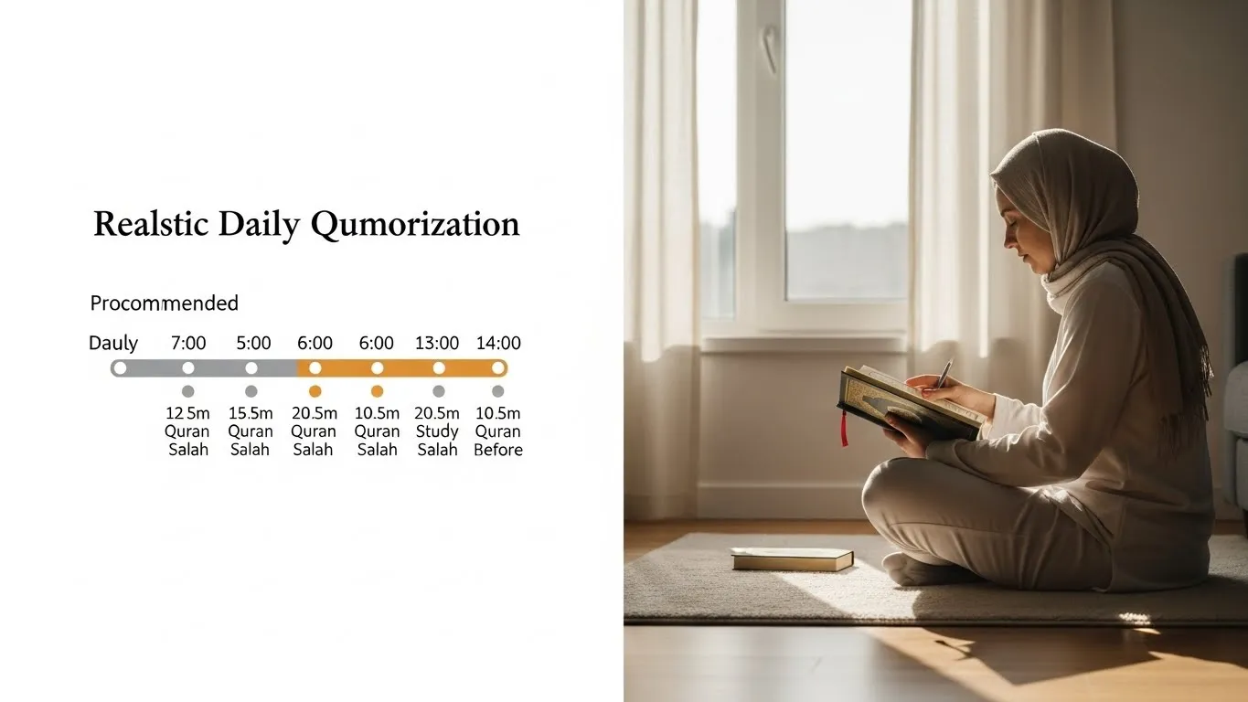 How to memorize Quran as an adult with busy schedule - Salah Sandwich daily Hifz routine for working professionals