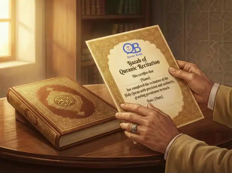 Ijazah certification awarded after completing the online Hifz course at Quran Book Academy