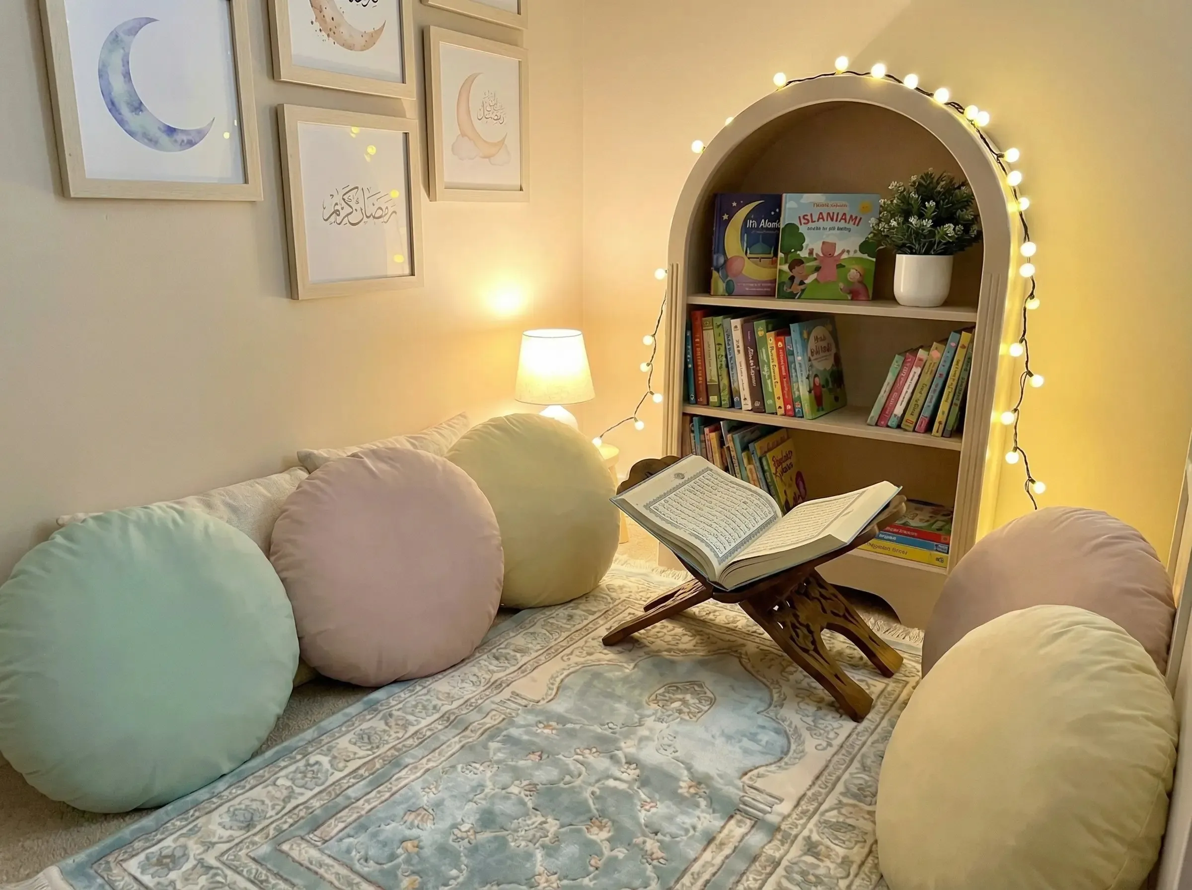 Dedicated Quran reading space for kids at home - basic quran reading setup