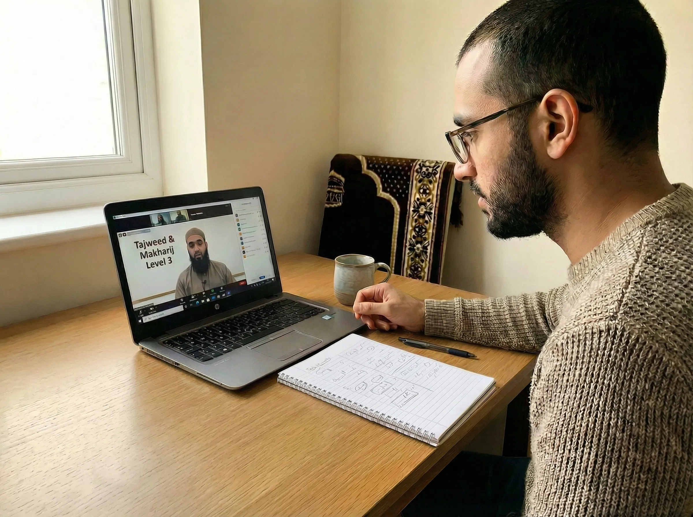 Student in Quran Tajweed online classes via Zoom at Quran Book Academy