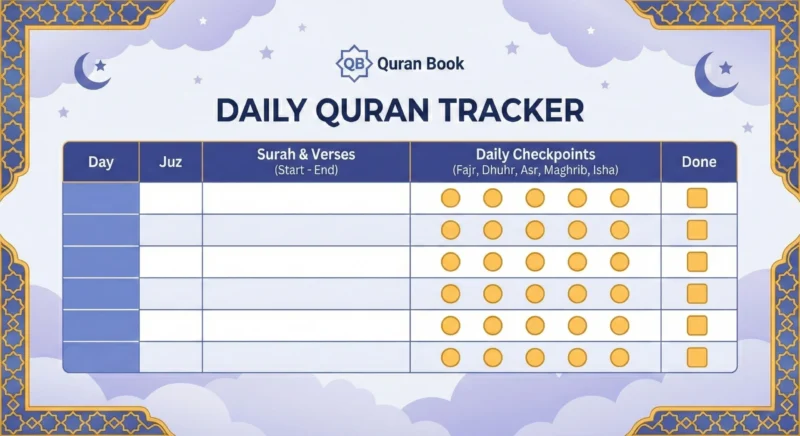 Quran reading plan - daily schedule to finish Quran in Ramadan