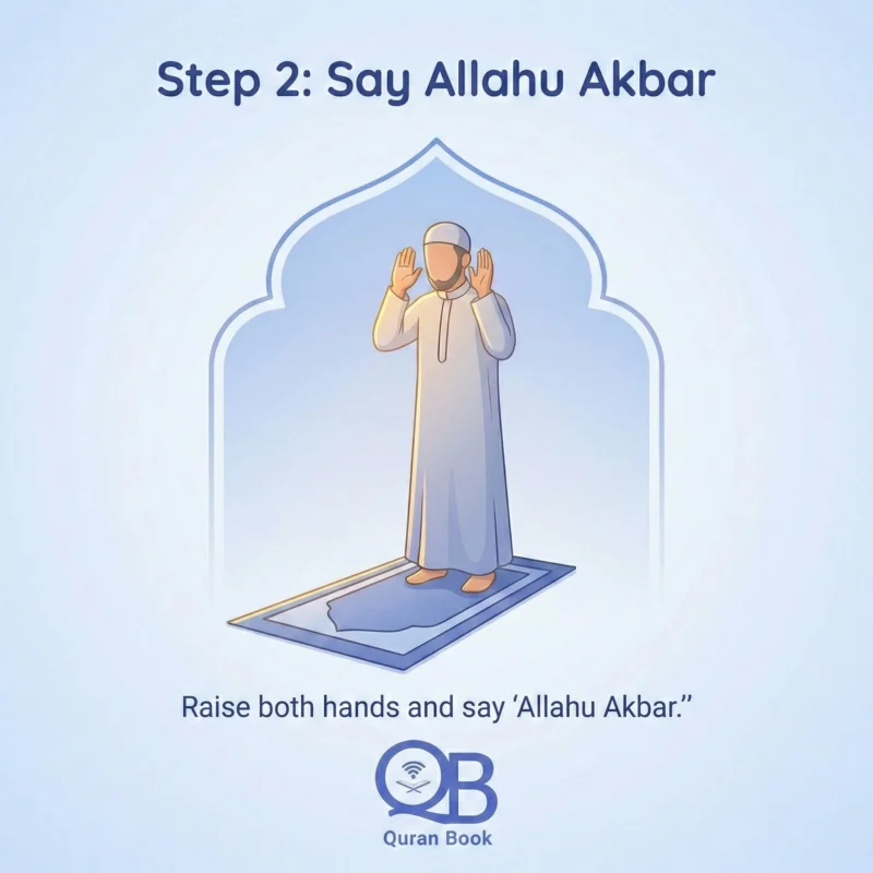 Second step in the prayer — Raise Hands and Say Takbir