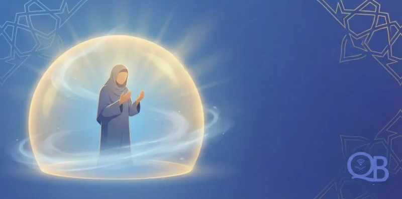 Islamic protection from grave - Surah Al-Mulk benefits spiritual shield concept illustration