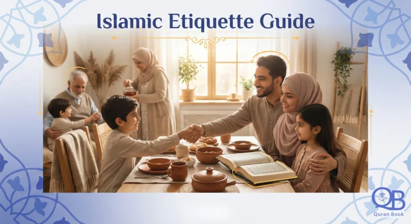 Islamic etiquette guide showing essential Muslim manners from Quran and Sunnah