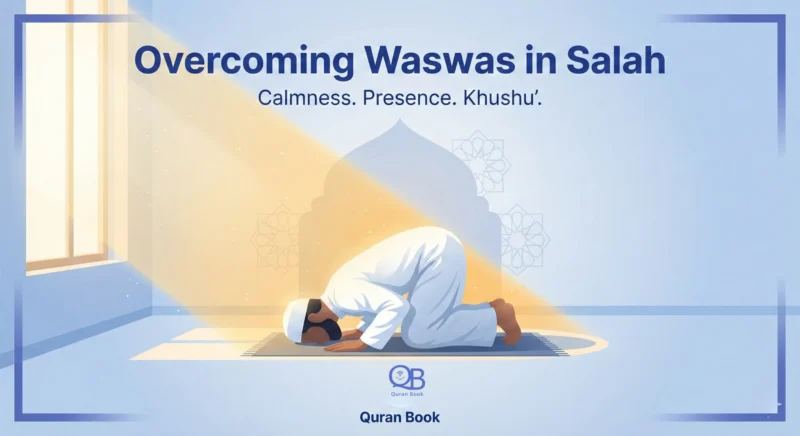Muslim praying with focus — overcoming waswas in salah