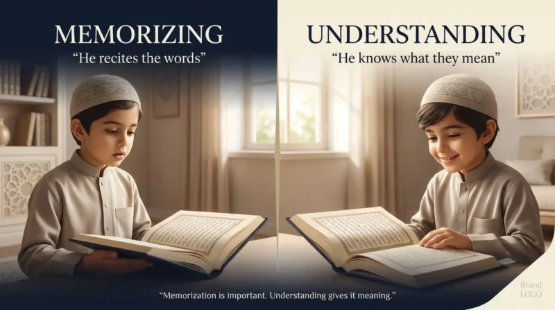 Difference between Quran memorization and tafseer for kids