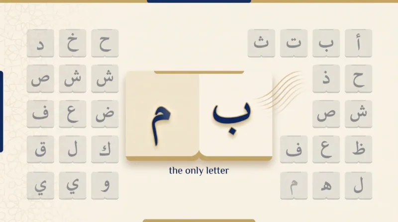 Ikhfa Shafawi letters showing ba as the only trigger letter