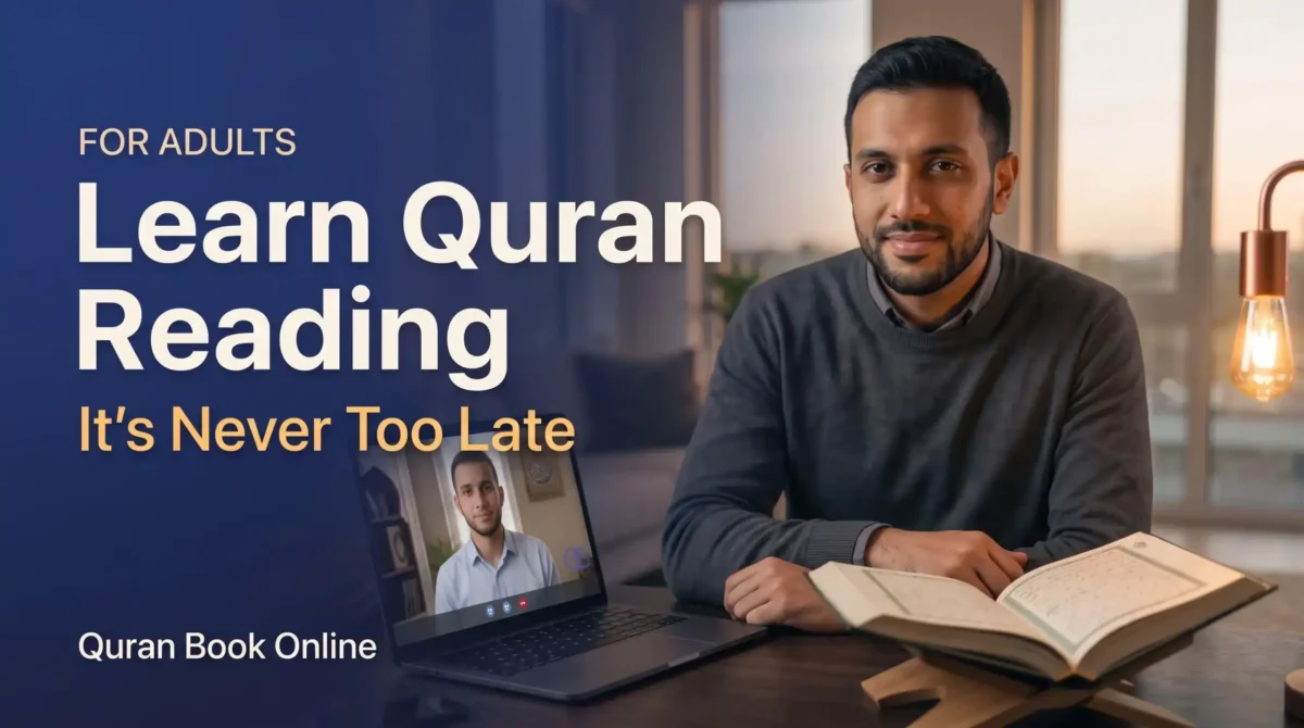 Adult learner starting Quran reading lessons online
